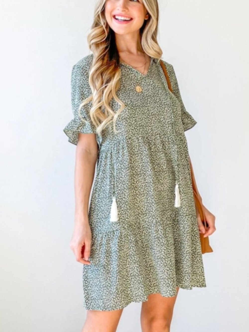 Ivy Ruffle Hem Tassle Dress